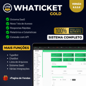 Script CRM WhaTicket Gold com SaaS e Kanban Inclusos